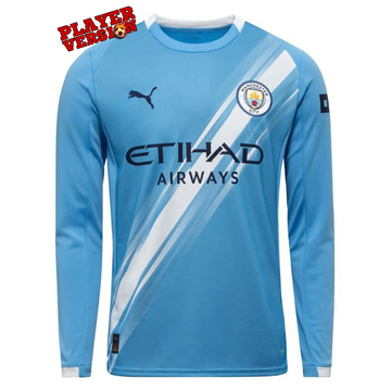 Manchester City Player Home Jersey 2025/26 Long Sleeve