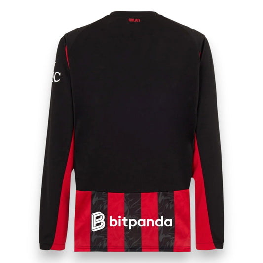 AC Milan Kids Home Jersey 2025/26 – Player Version (Long Sleeve)